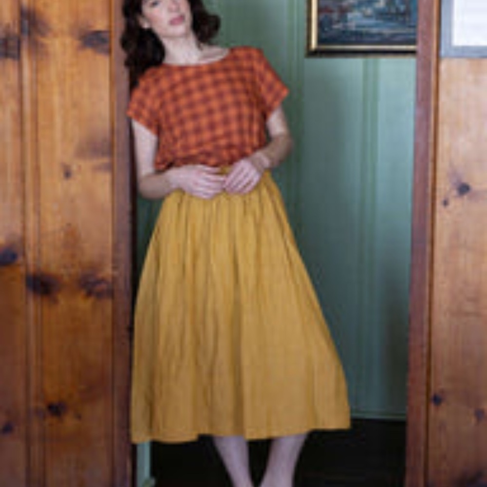 Pyne & Smith Linen Skirt No. 11 in Butter Yellow size S